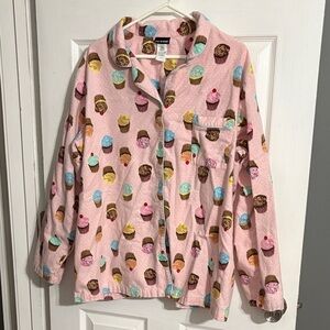 Joe Boxer Pink Cupcake Print Pajama Top Size 2X